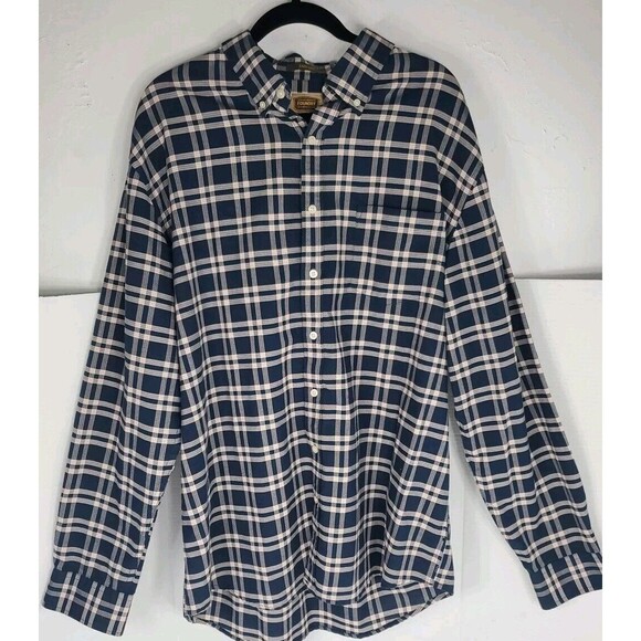 FOUNDRY  CHECKERED‎ PLAID LONG SLEEVE BUTTON Down MENS SHIRT XLT Blue Red - Picture 1 of 9